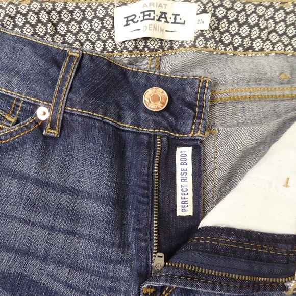 Ariat Real Perfect Rise Boot Denim Jeans NWT 31R - Picture 4 of 7